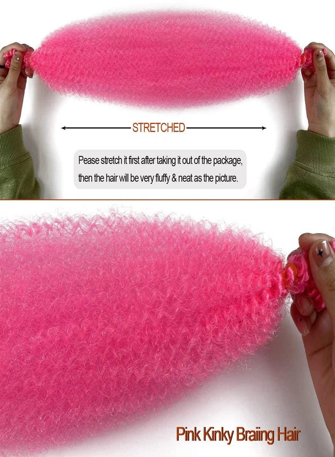 Chicmoi Pink Marley Hair for Kids 3 Pack Pre-Separated Spring Twist Hair for Soft Locs Hot Pink Kids Braiding Hair 16 Inch Springy Afro Twist Crochet Hair Marley Twist Braiding Hair - Image 4